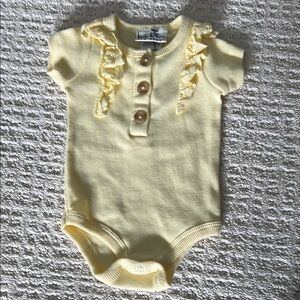 Yellow Ruffled Baby Onesie